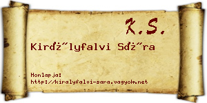 Királyfalvi Sára névjegykártya