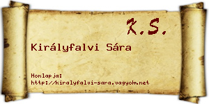 Királyfalvi Sára névjegykártya