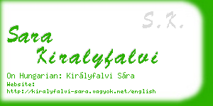 sara kiralyfalvi business card